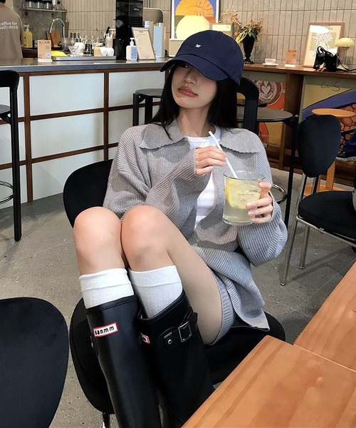 inst.ALL(インストール)の「ゆったりスキッパーニットトップス×ショートパンツセット(ニット/セーター・レディース・ネイビー/グレー/チャコールグレー・M)」の19枚目の写真