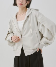 hunch（ハンチ）の「ラメ裏毛 Wジップパーカー（パーカー）」