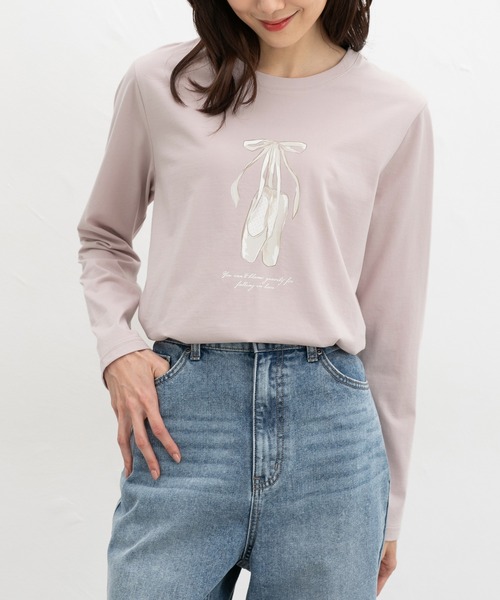 Honeys(ハニーズ)の「イラストプリントTシャツ(Tシャツ/カットソー・レディース・ホワイト系その他2/ラベンダー/ピンク/ホワイト系その他3・S/M/LL/L)」の4枚目の写真