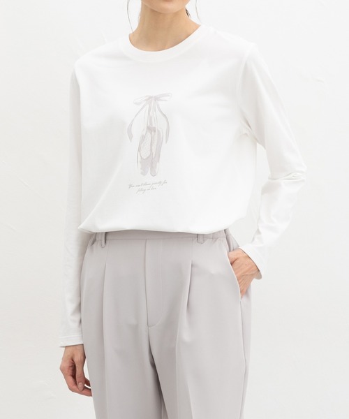 Honeys(ハニーズ)の「イラストプリントTシャツ(Tシャツ/カットソー・レディース・ホワイト系その他2/ラベンダー/ピンク/ホワイト系その他3・S/M/LL/L)」の2枚目の写真