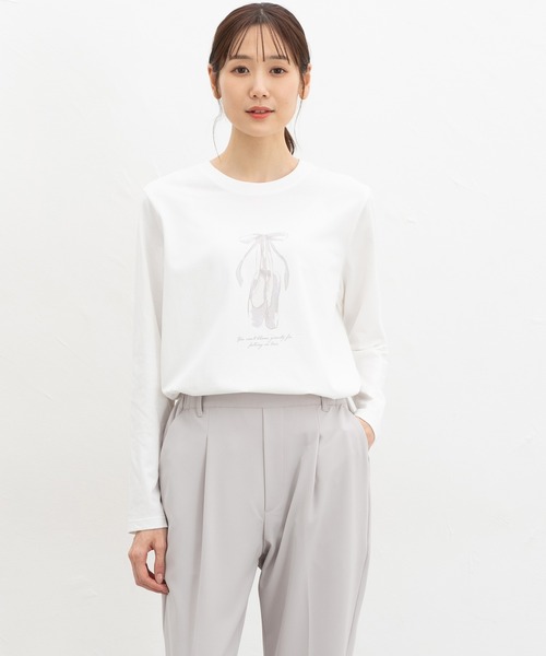 Honeys(ハニーズ)の「イラストプリントTシャツ(Tシャツ/カットソー・レディース・ホワイト系その他2/ラベンダー/ピンク/ホワイト系その他3・S/M/LL/L)」の14枚目の写真