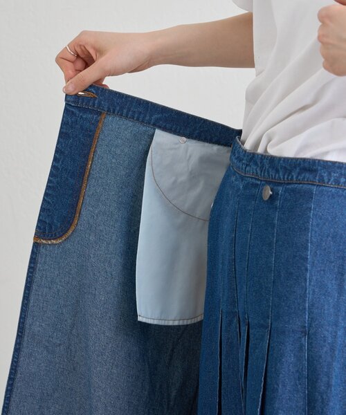 GEVACO（ゲバコ）の「【GEVACO】デニムプリーツスカート（スカート・レディース・ブルー・ONE SIZE）」の18枚目の写真