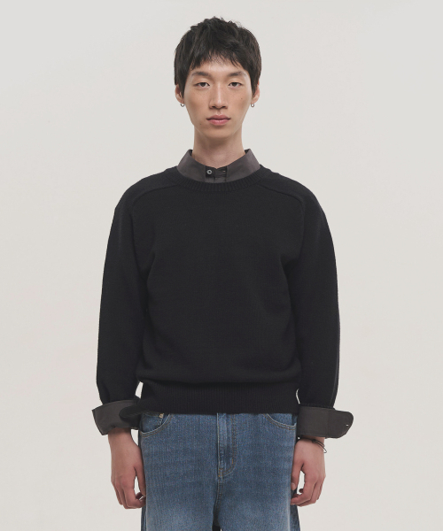 NOISE(ノイズ)の「エッセンシャルラウンドクロップニット - ブラック(ニット/セーター・レディース・その他・MEDIUM/LARGE)」の2枚目の写真