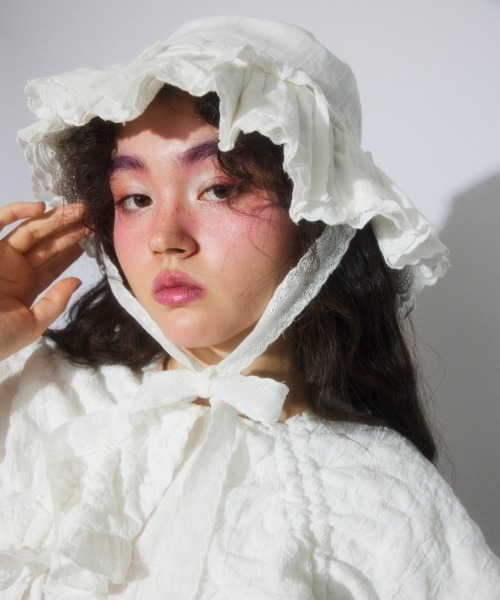 Candy Stripper(キャンディストリッパー)の「BABY FRILL ハット(ハット・レディース・オフホワイト/ブラック・FREE)」の3枚目の写真