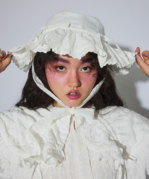 Candy Stripper(キャンディストリッパー)の「BABY FRILL ハット(ハット・レディース・オフホワイト/ブラック・FREE)」の5枚目の写真