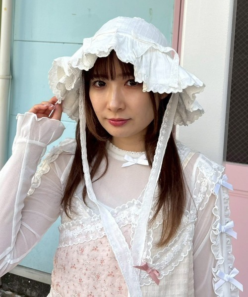 Candy Stripper(キャンディストリッパー)の「BABY FRILL ハット(ハット・レディース・オフホワイト/ブラック・FREE)」の14枚目の写真