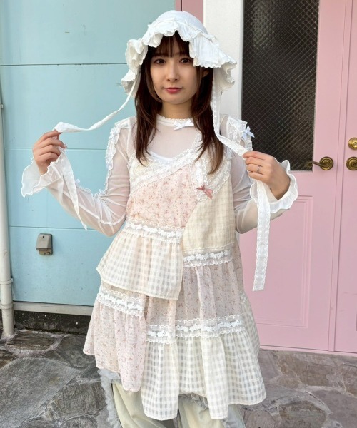 Candy Stripper(キャンディストリッパー)の「BABY FRILL ハット(ハット・レディース・オフホワイト/ブラック・FREE)」の15枚目の写真