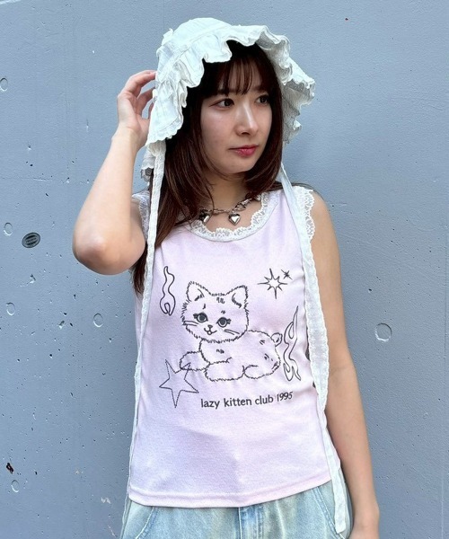 Candy Stripper(キャンディストリッパー)の「BABY FRILL ハット(ハット・レディース・オフホワイト/ブラック・FREE)」の20枚目の写真