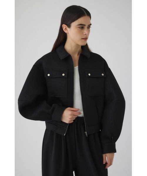 RIM.ARK（リムアーク）の「Sponge fabric bomber blouson スポンジファブリック ボンバーブルゾン（ブルゾン・レディース・ライトイエロー/ブラック・FREE）」の2枚目の写真