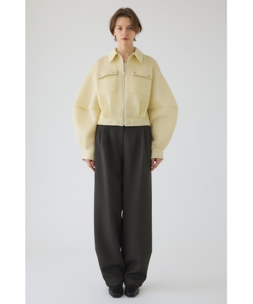 RIM.ARK（リムアーク）の「Sponge fabric bomber blouson スポンジファブリック ボンバーブルゾン（ブルゾン・レディース・ライトイエロー/ブラック・FREE）」の3枚目の写真