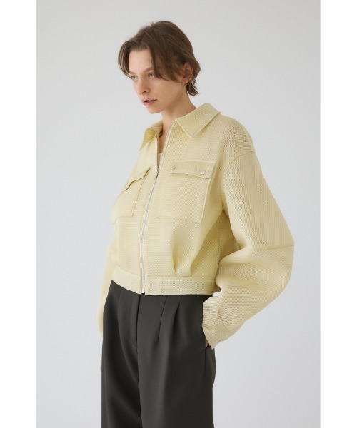 RIM.ARK（リムアーク）の「Sponge fabric bomber blouson スポンジファブリック ボンバーブルゾン（ブルゾン・レディース・ライトイエロー/ブラック・FREE）」の4枚目の写真