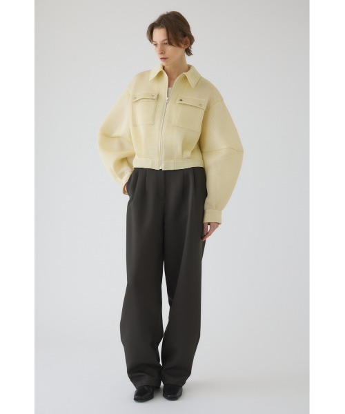 RIM.ARK（リムアーク）の「Sponge fabric bomber blouson スポンジファブリック ボンバーブルゾン（ブルゾン・レディース・ライトイエロー/ブラック・FREE）」の6枚目の写真