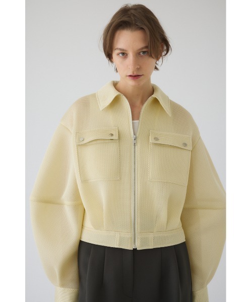 RIM.ARK（リムアーク）の「Sponge fabric bomber blouson スポンジファブリック ボンバーブルゾン（ブルゾン・レディース・ライトイエロー/ブラック・FREE）」の7枚目の写真