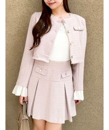 値下中【新品・未使用】ピンク ノーカラージャケット シボコットン　PAR ICI ノーカラージャケット（ピンク/桃色系）ファッション通販 - ZOZOTOWN