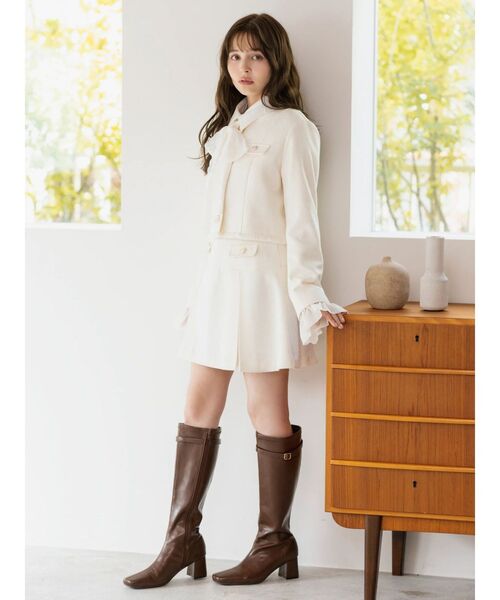 dazzlin(ダズリン)の「2WAYシングルツイードジャケット(ノーカラージャケット・レディース・ピンク/その他1/アイボリー・FREE)」の18枚目の写真