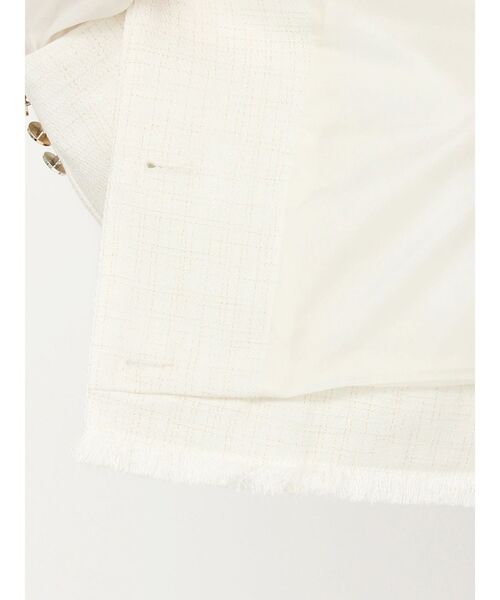 dazzlin(ダズリン)の「2WAYシングルツイードジャケット(ノーカラージャケット・レディース・ピンク/その他1/アイボリー・FREE)」の6枚目の写真