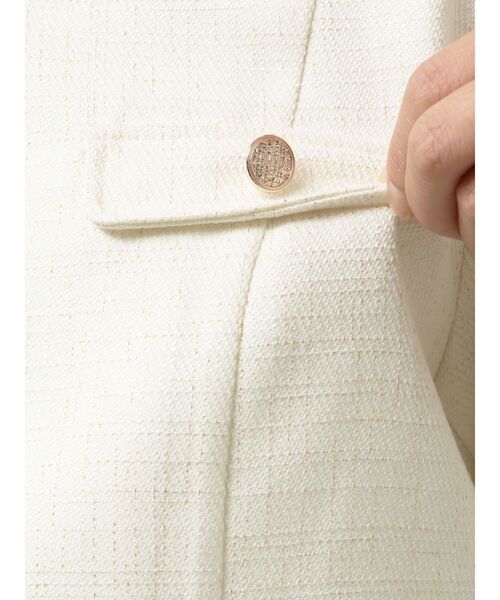 dazzlin(ダズリン)の「2WAYシングルツイードジャケット(ノーカラージャケット・レディース・ピンク/その他1/アイボリー・FREE)」の9枚目の写真