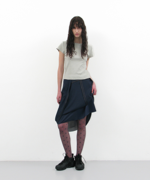 PARTIMENTO WOMEN(パルティメントウィメン)の「レースパンチング90sショートスリーブTシャツ_ミントグレー(Tシャツ/カットソー・レディース・その他・ONE SIZE)」の4枚目の写真