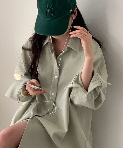 SHEPP(シープ)の「【26年春新作】オーバーサイズルーズシルエットシャツ(シャツ/ブラウス・レディース・ブラック/グリーン/ピンク/ホワイト・L/M)」の11枚目の写真