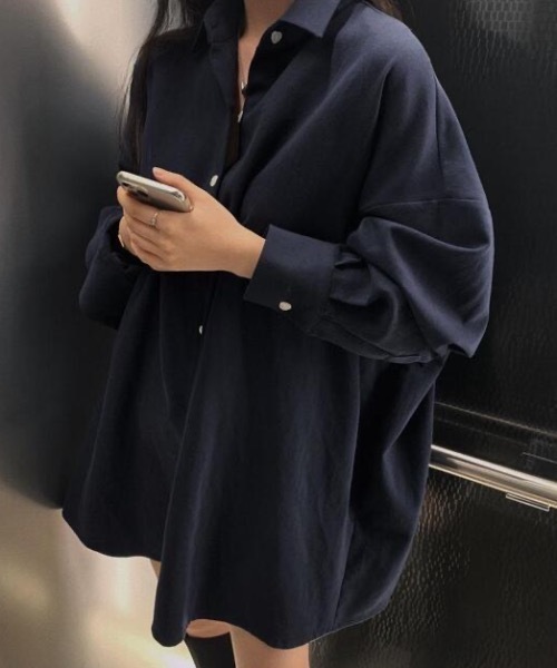SHEPP(シープ)の「【26年春新作】オーバーサイズルーズシルエットシャツ(シャツ/ブラウス・レディース・ブラック/グリーン/ピンク/ホワイト・L/M)」の19枚目の写真