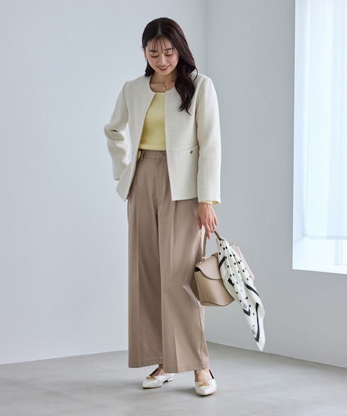 ROPE' PICNIC（ロペピクニック）の「ウエストタックチノパンツ（チノパンツ・レディース・ベージュ/ネイビー・M/S/L）」の3枚目の写真