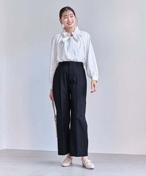 ROPE' PICNIC（ロペピクニック）の「ウエストタックチノパンツ（チノパンツ・レディース・ベージュ/ネイビー・M/S/L）」の9枚目の写真