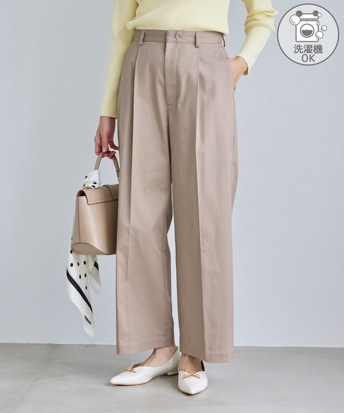 ROPE' PICNIC（ロペピクニック）の「ウエストタックチノパンツ（チノパンツ・レディース・ベージュ/ネイビー・M/S/L）」の4枚目の写真