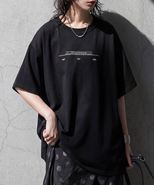 antiqua(アンティカ)の「クルーネック ロゴTシャツ(Tシャツ/カットソー・レディース・ブラック/ホワイト・ONESIZE)」の6枚目の写真