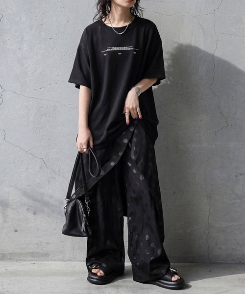antiqua(アンティカ)の「クルーネック ロゴTシャツ(Tシャツ/カットソー・レディース・ブラック/ホワイト・ONESIZE)」の7枚目の写真