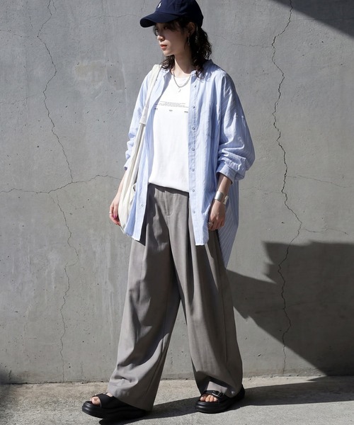 antiqua(アンティカ)の「クルーネック ロゴTシャツ(Tシャツ/カットソー・レディース・ブラック/ホワイト・ONESIZE)」の5枚目の写真