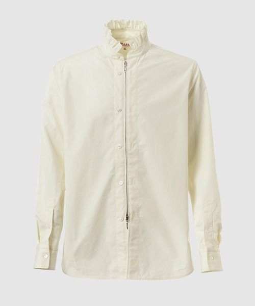 MASU(エムエーエスユー)の「ZIP-UP FRILL COLLAR SHIRT(シャツ/ブラウス・メンズ・サックスブルー/その他・46)」の2枚目の写真