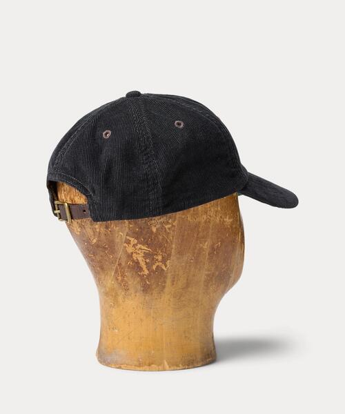 RRL(ダブル アール エル)の「レザーパッチ コーデュロイ トラッカー キャップ(キャップ・メンズ・ブラック系1・ONE)」の3枚目の写真