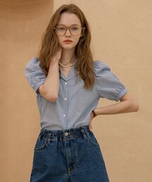 VANONE ATELIER（バノンアトリエ）の「A3416 Princess hole shirt_Blue stripe（シャツ/ブラウス）」