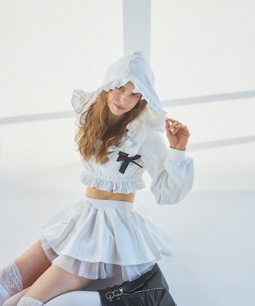 lilLilly（リルリリー）の「フリルスウェットパーカー（パーカー・レディース・ホワイト/ブラック/グレー・FREE）」の18枚目の写真