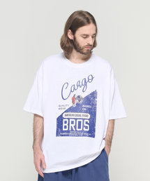 (ビッグサイズ) ウェスタンベース半袖Tシャツ (ホワイト)