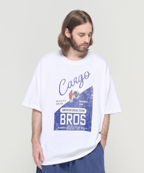 CARGOBROS(カーゴブロス)の「(ビッグサイズ) ウェスタンベース半袖Tシャツ (ホワイト)(Tシャツ/カットソー・メンズ・その他・FREE)」の1枚目の写真