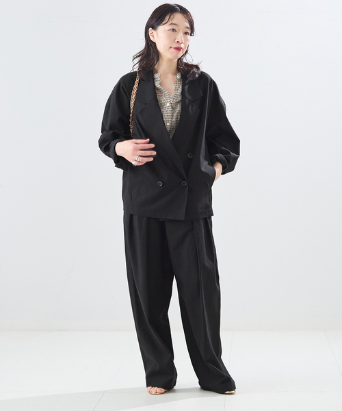 journal standard L'essage(ジャーナルスタンダードレサージュ)の「《セットアップ可》リノリオグログラン ダブルジャケット(テーラードジャケット・レディース・オリーブ/カーキ/ブラック・FREE)」の5枚目の写真