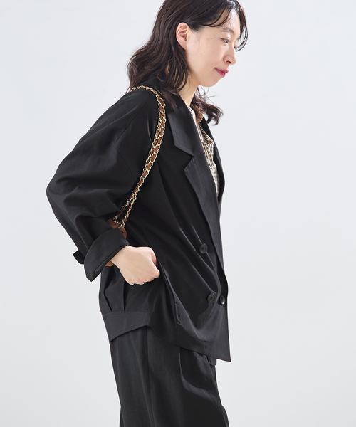 journal standard L'essage(ジャーナルスタンダードレサージュ)の「《セットアップ可》リノリオグログラン ダブルジャケット(テーラードジャケット・レディース・オリーブ/カーキ/ブラック・FREE)」の10枚目の写真