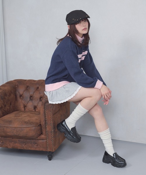 FCMM(エフシーエムエム)の「【日本限定】HALF ZIP KNIT / ハーフジップニット(ニット/セーター・レディース・ネイビー/チャコールグレー・MEDIUM/SMALL)」の3枚目の写真