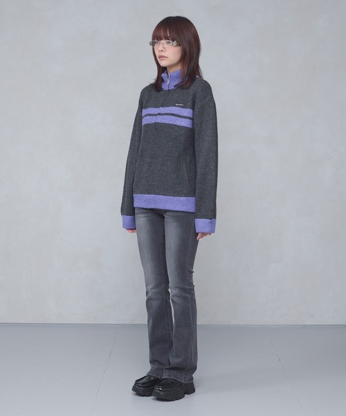 FCMM(エフシーエムエム)の「【日本限定】HALF ZIP KNIT / ハーフジップニット(ニット/セーター・レディース・ネイビー/チャコールグレー・MEDIUM/SMALL)」の7枚目の写真