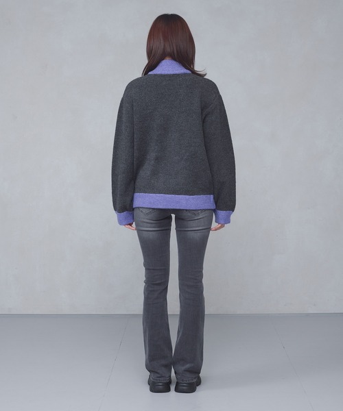 FCMM(エフシーエムエム)の「【日本限定】HALF ZIP KNIT / ハーフジップニット(ニット/セーター・レディース・ネイビー/チャコールグレー・MEDIUM/SMALL)」の8枚目の写真
