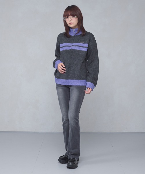 FCMM(エフシーエムエム)の「【日本限定】HALF ZIP KNIT / ハーフジップニット(ニット/セーター・レディース・ネイビー/チャコールグレー・MEDIUM/SMALL)」の9枚目の写真