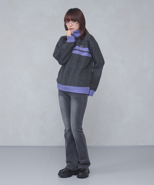 FCMM(エフシーエムエム)の「【日本限定】HALF ZIP KNIT / ハーフジップニット(ニット/セーター・レディース・ネイビー/チャコールグレー・MEDIUM/SMALL)」の10枚目の写真