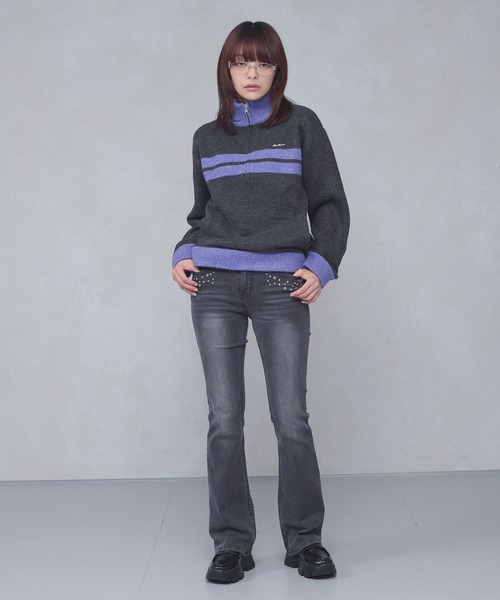 FCMM(エフシーエムエム)の「【日本限定】HALF ZIP KNIT / ハーフジップニット(ニット/セーター・レディース・ネイビー/チャコールグレー・MEDIUM/SMALL)」の11枚目の写真