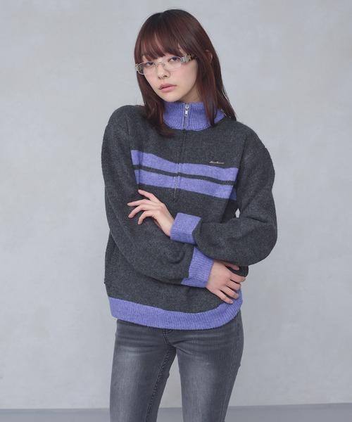 FCMM(エフシーエムエム)の「【日本限定】HALF ZIP KNIT / ハーフジップニット(ニット/セーター・レディース・ネイビー/チャコールグレー・MEDIUM/SMALL)」の12枚目の写真