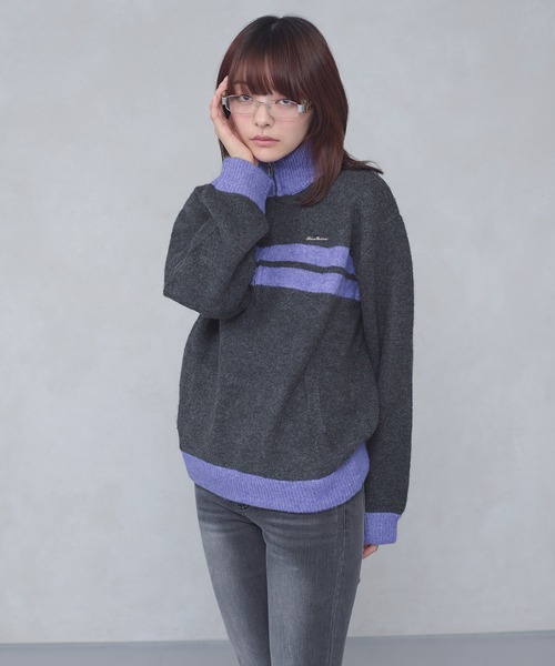 FCMM(エフシーエムエム)の「【日本限定】HALF ZIP KNIT / ハーフジップニット(ニット/セーター・レディース・ネイビー/チャコールグレー・MEDIUM/SMALL)」の13枚目の写真