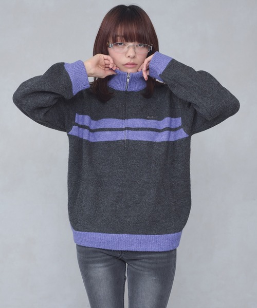 FCMM(エフシーエムエム)の「【日本限定】HALF ZIP KNIT / ハーフジップニット(ニット/セーター・レディース・ネイビー/チャコールグレー・MEDIUM/SMALL)」の14枚目の写真