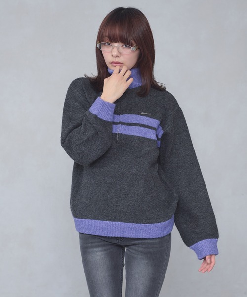 FCMM(エフシーエムエム)の「【日本限定】HALF ZIP KNIT / ハーフジップニット(ニット/セーター・レディース・ネイビー/チャコールグレー・MEDIUM/SMALL)」の15枚目の写真