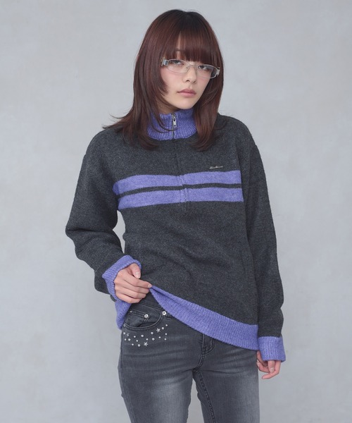 FCMM(エフシーエムエム)の「【日本限定】HALF ZIP KNIT / ハーフジップニット(ニット/セーター・レディース・ネイビー/チャコールグレー・MEDIUM/SMALL)」の16枚目の写真