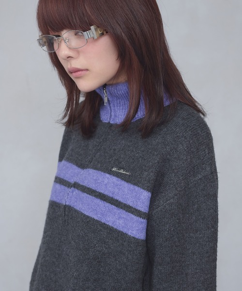 FCMM(エフシーエムエム)の「【日本限定】HALF ZIP KNIT / ハーフジップニット(ニット/セーター・レディース・ネイビー/チャコールグレー・MEDIUM/SMALL)」の17枚目の写真